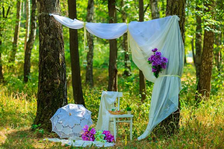 Оформление фотозоны на летней свадьбе – идеи для самостоятельного создания интересного фона