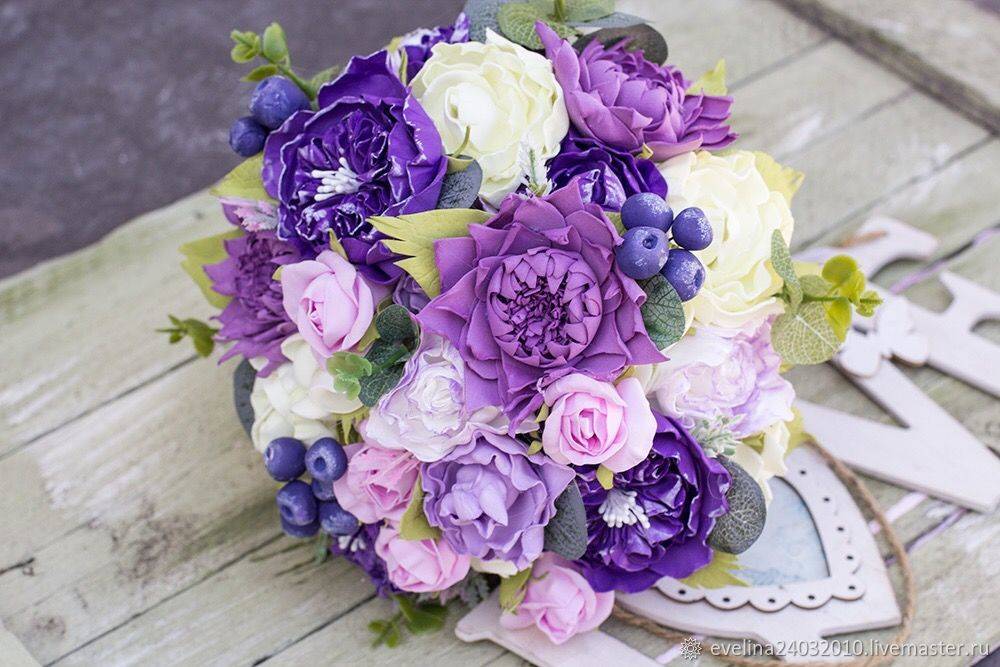 Сиреневый букет невесты - из каких цветов лучше смотрится, фото
