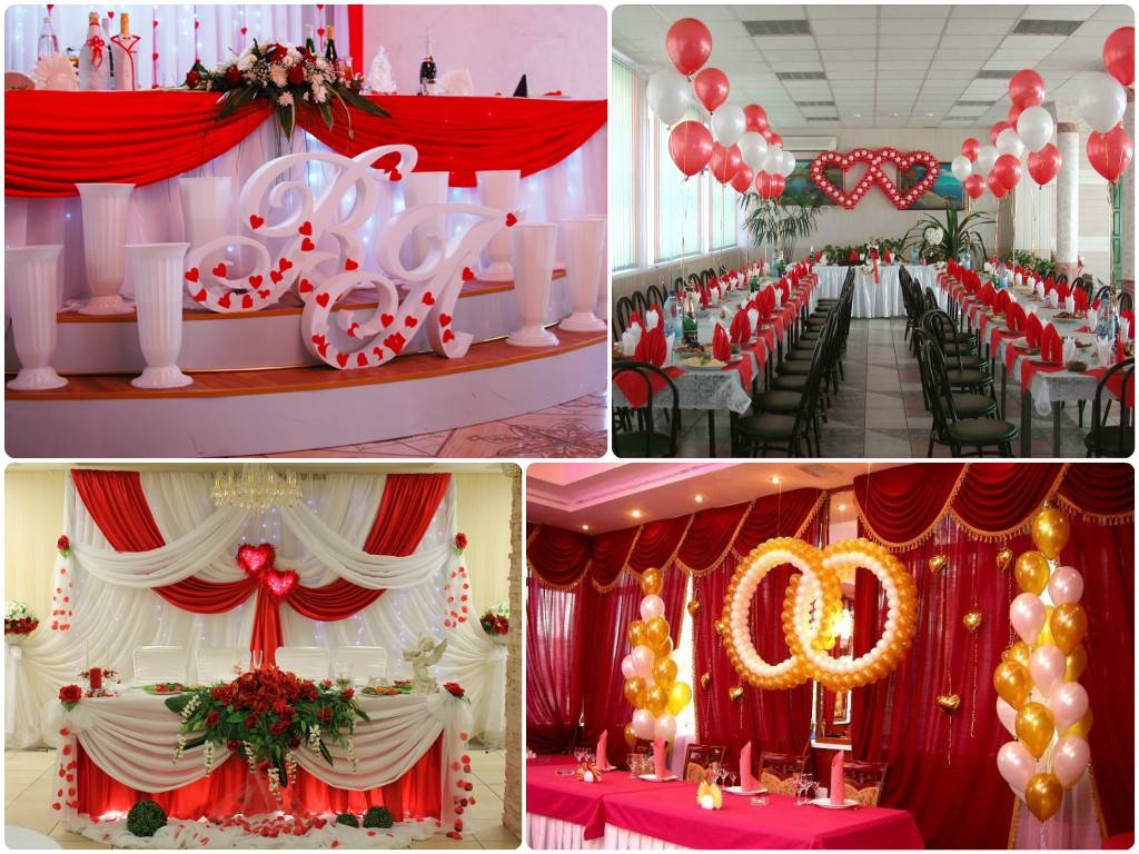Оформление зала на свадьбу в красно-белом цвете – как правильно расставить яркие акценты