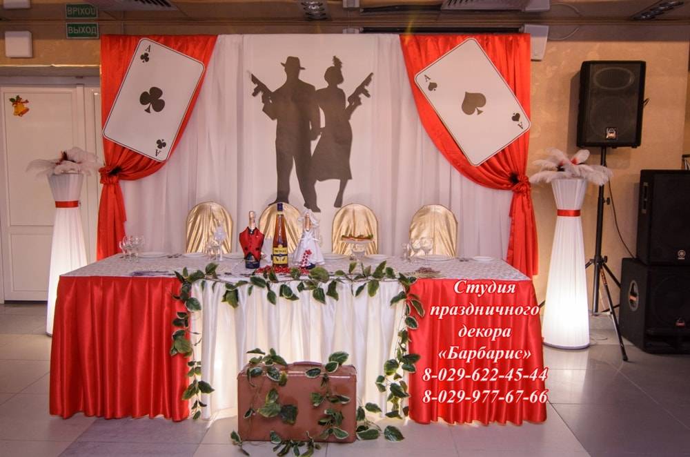 Украшение зала на свадьбу стиль чикаго — 10 фото