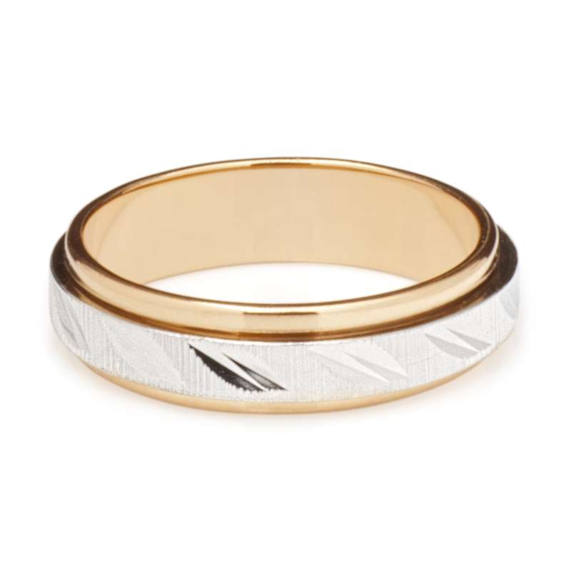 Оригинальное кольцо – обручальное со вращающейся вставкой из золота
