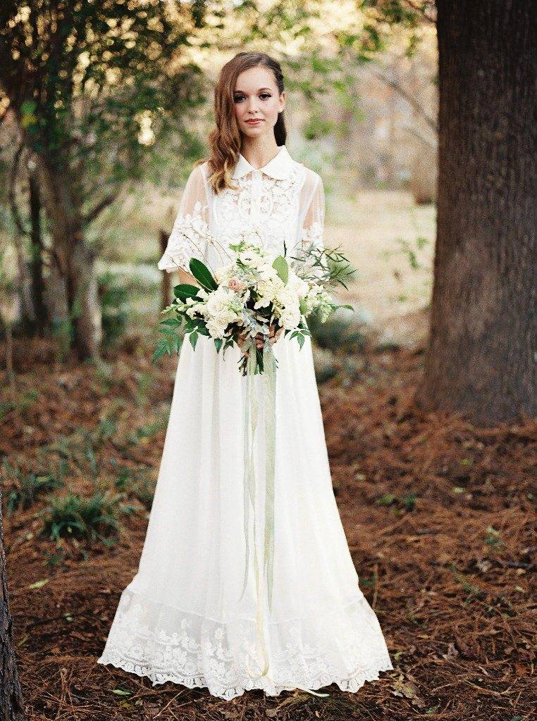 Свадебное платье в стиле рустик, модный образ невесты