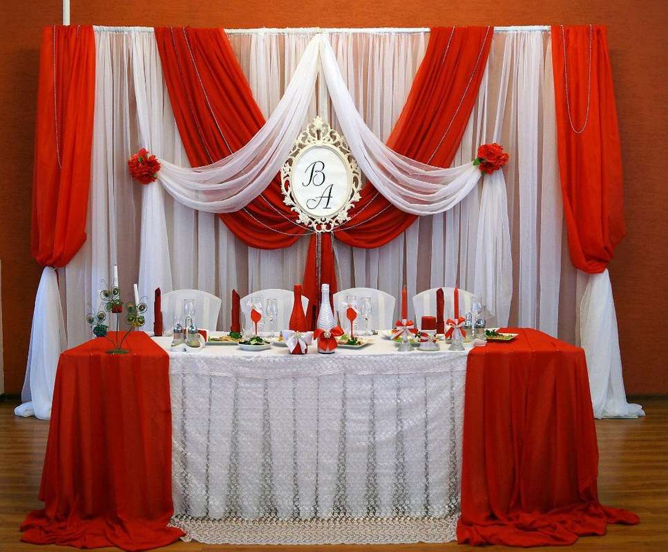 Бело-красная свадьба — как красиво оформить зал в красно-белом цвете, выбор соответствующих нарядов для молодоженов