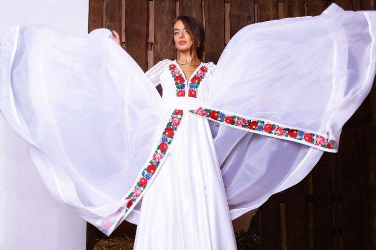 Свадебное платье в русском стиле — модные фасоны