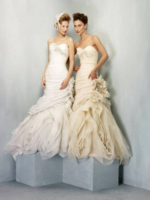Цвет свадебного платья айвори: пышные, серьги под платье, фото