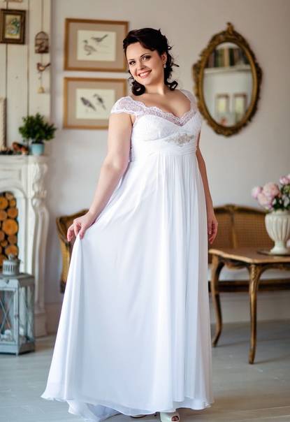 Свадебные платья 50 52 размера - какой фасон выбрать, фото